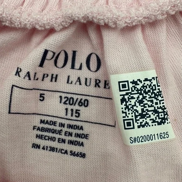 NEW Polo Ralph Lauren Top Girls 5 Pink Eyelet Embroidered Cotton Jersey Ruffle - Picture 3 of 7